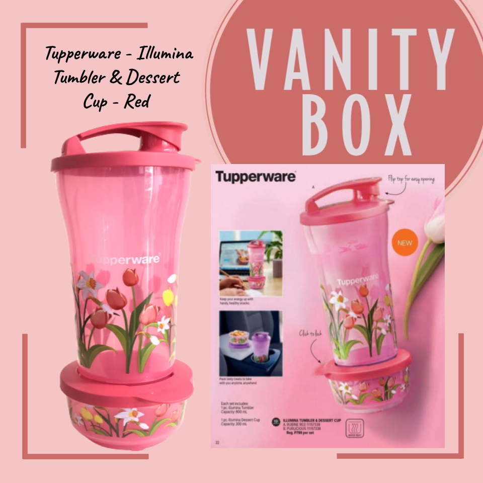 Tupperware Illumina Tumbler & Dessert Cup Purple/Red