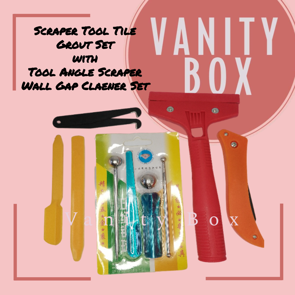 Scraper Tool Tile Grout Set with Tool Angle Scraper Wall Gap Cleaner Set