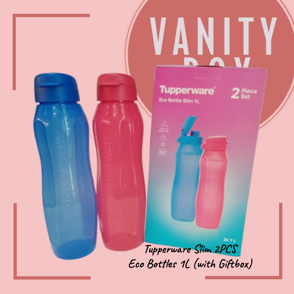 Tupperware Slim 2PCS Eco Bottles 1L (with Giftbox)