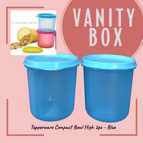 Tupperware 2pc Compact Bowl High - Blue 650ml