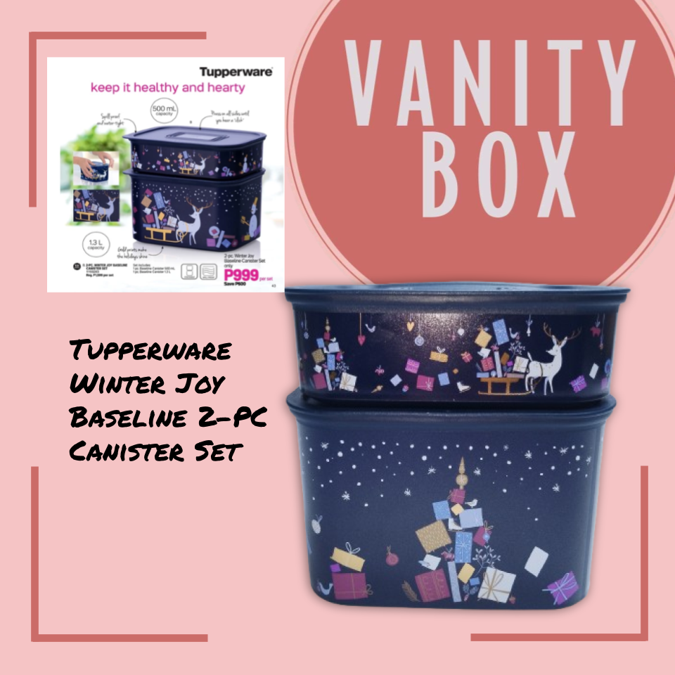 Tupperware Winter Joy Baseline 2-PC Canister Set