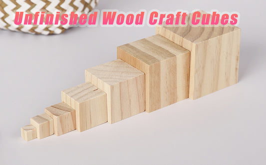 3 Sizes Wood Cube Blocks/DIY for Art Projects Natural Wooden/solid wood cube blocks