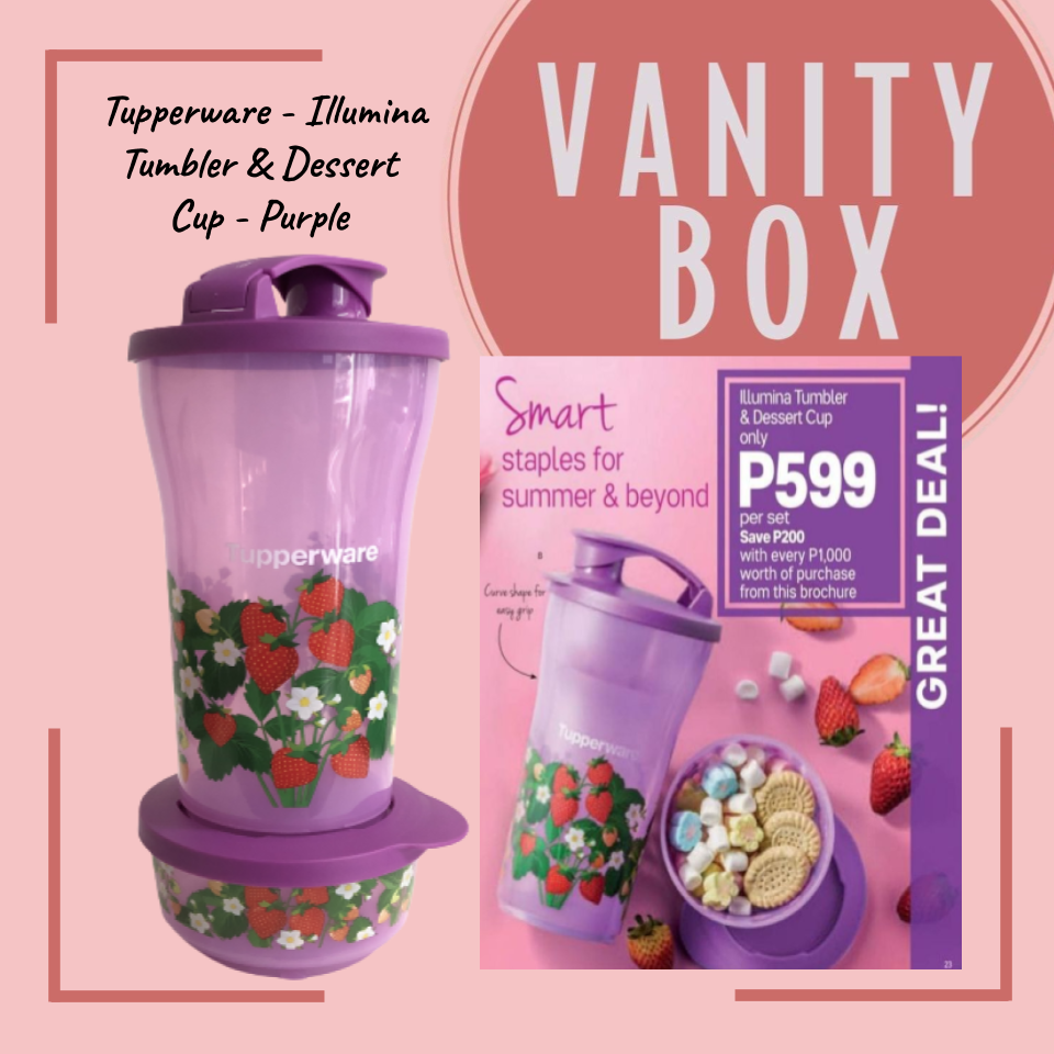 Tupperware Illumina Tumbler & Dessert Cup  Purple/Red