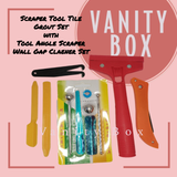 Scraper Tool Tile Grout Set with Tool Angle Scraper Wall Gap Cleaner Set