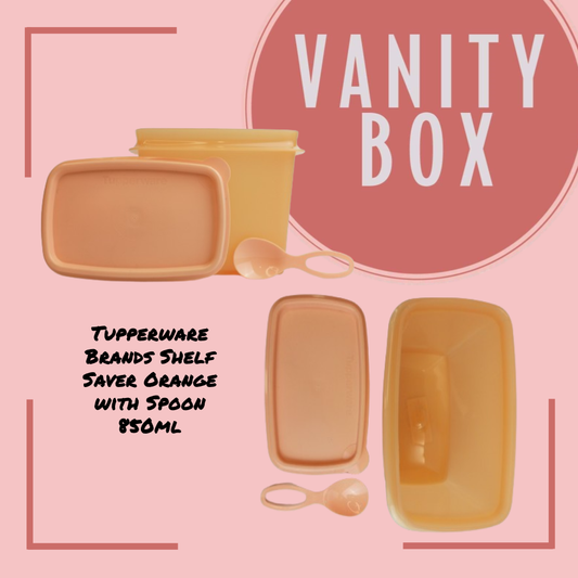 Tupperware Shelf Saver Orange with Spoon 850ml