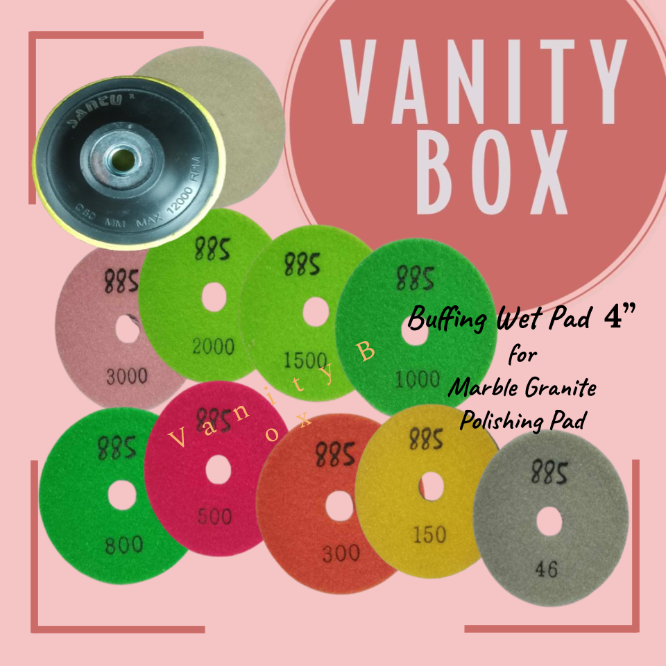 885 Buffing Wet Pad size 4”/ pcs.for Marble Granite Polishing Pad (Premium)