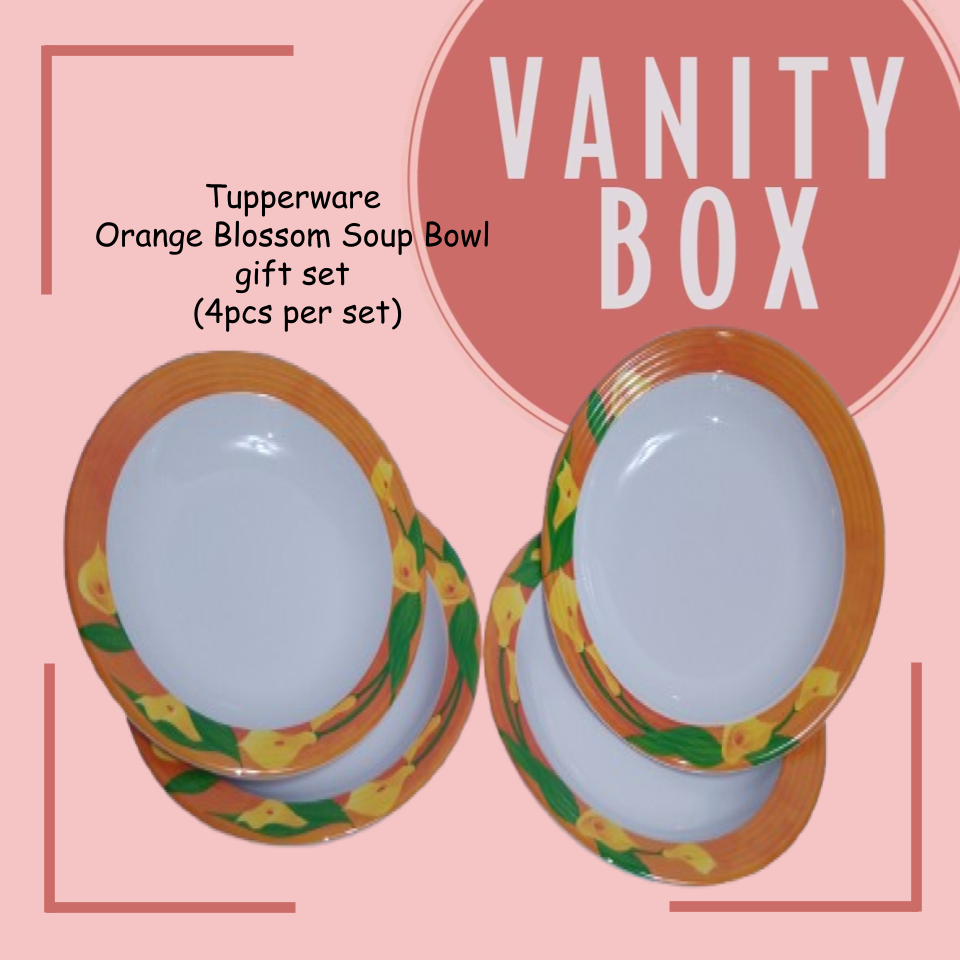 Tupperware Orange Blossom Melamine Soup Bowl gift set (4pcs per set)