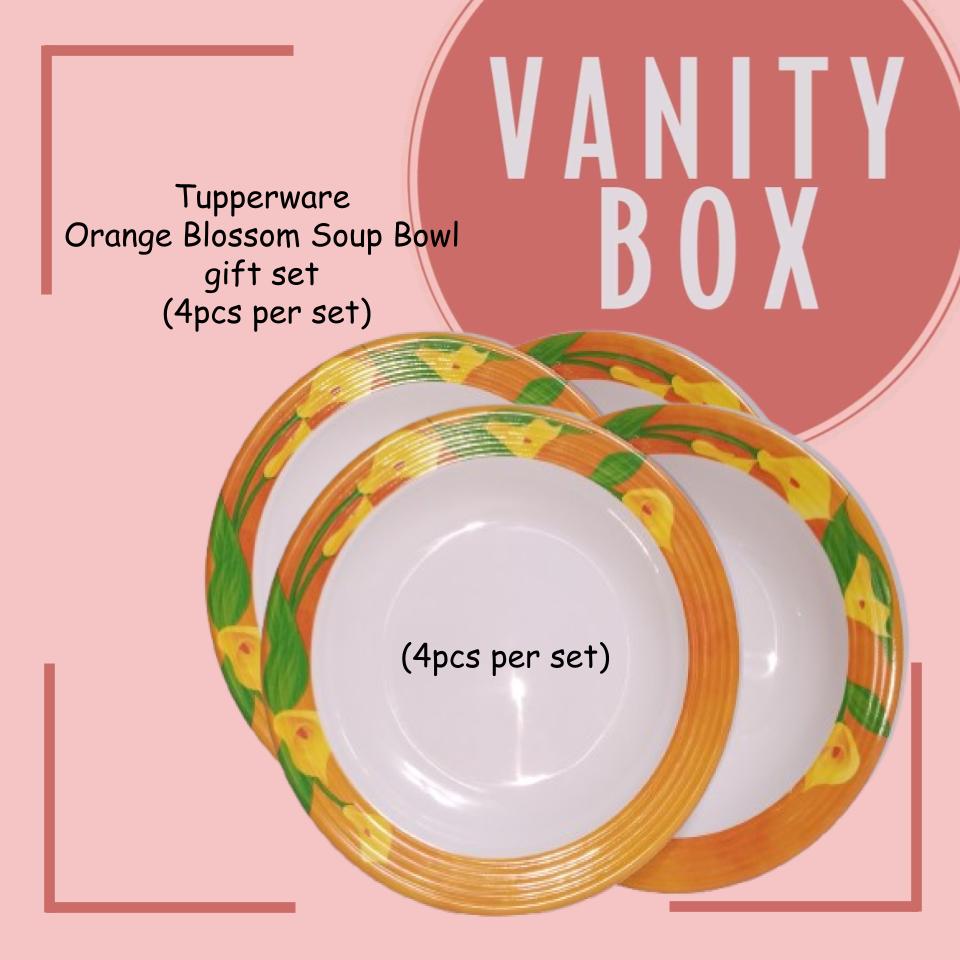 Tupperware Orange Blossom Melamine Soup Bowl gift set (4pcs per set)