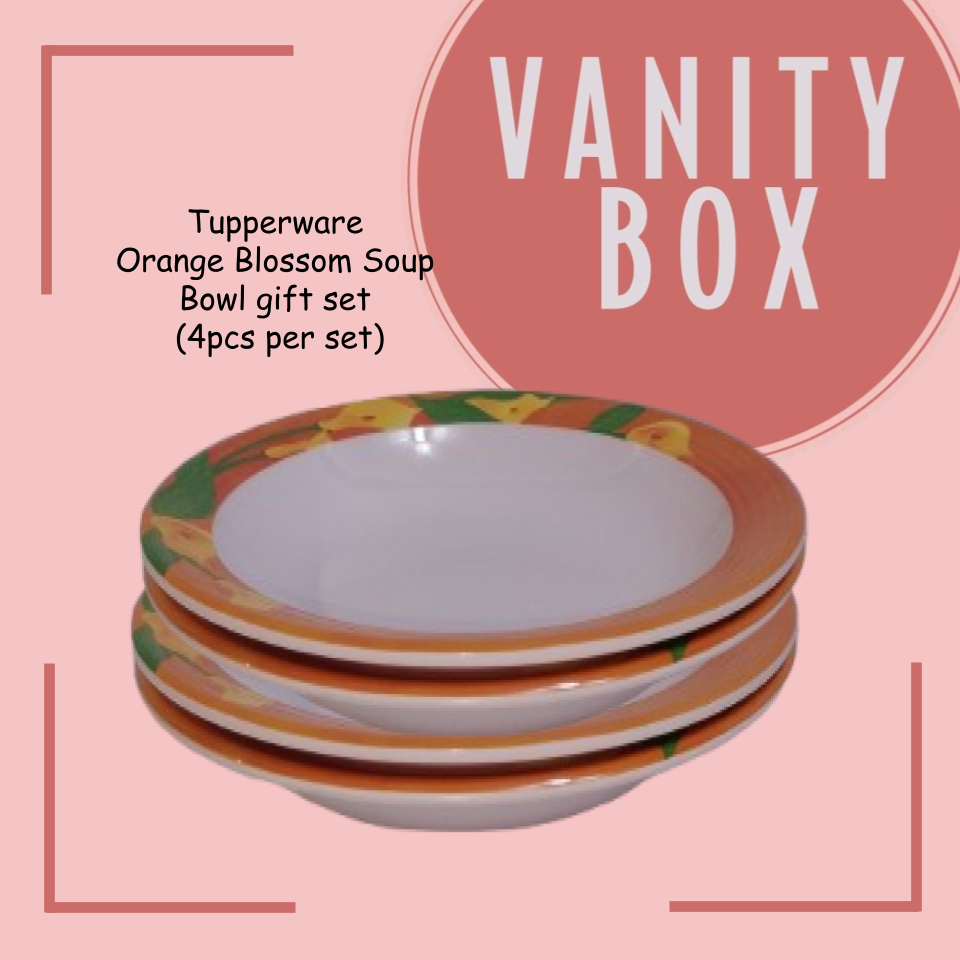 Tupperware Orange Blossom Melamine Soup Bowl gift set (4pcs per set)