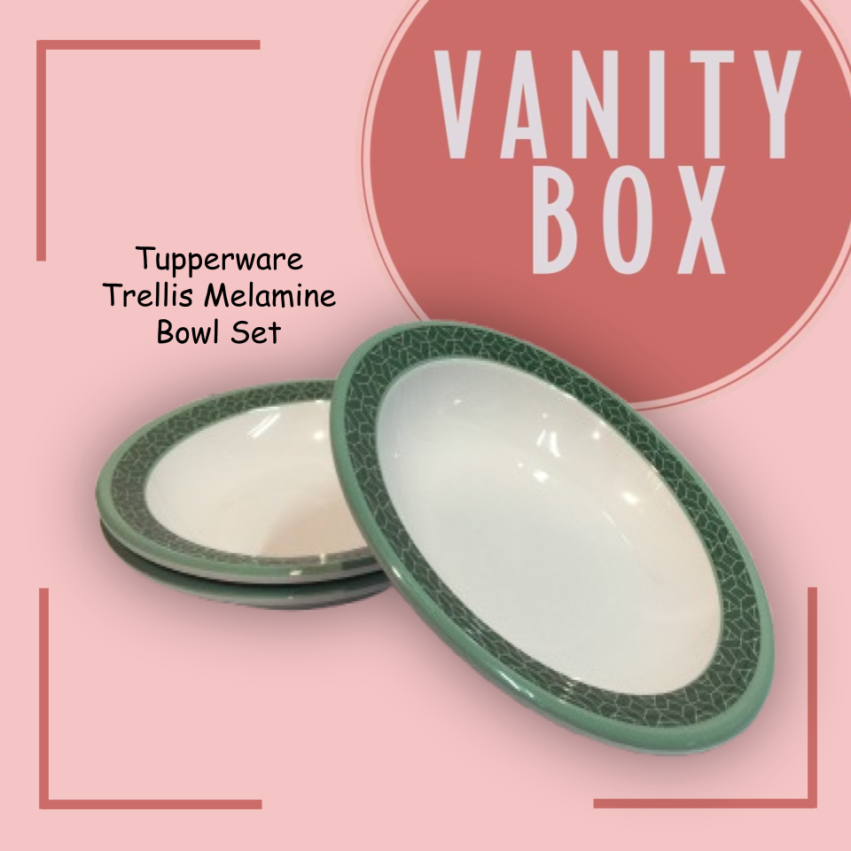 Tupperware Trellis Melamine Soup Bowl and  Dessert Bowl gift set