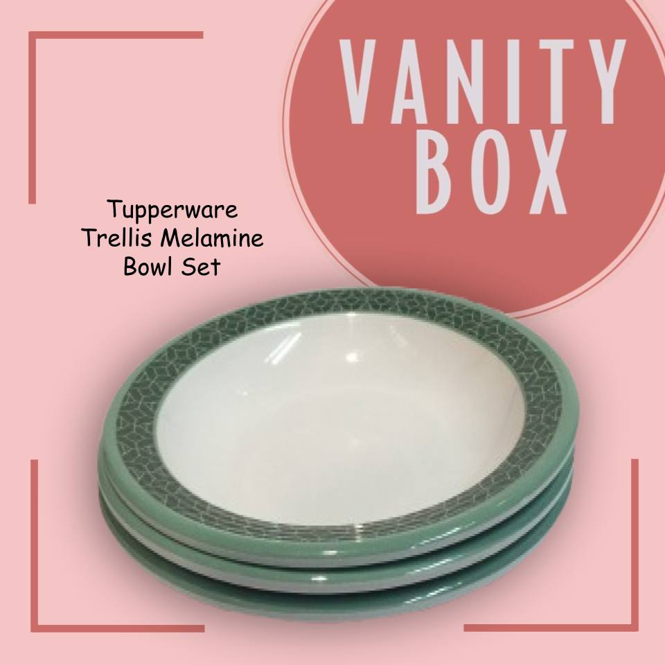 Tupperware Trellis Melamine Soup Bowl and  Dessert Bowl gift set