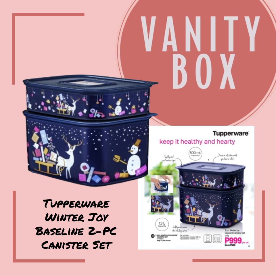 Tupperware Winter Joy Baseline 2-PC Canister Set – Vanity Box Tupperware Winter Joy Baseline 2-PC Canister Set – Vanity Box