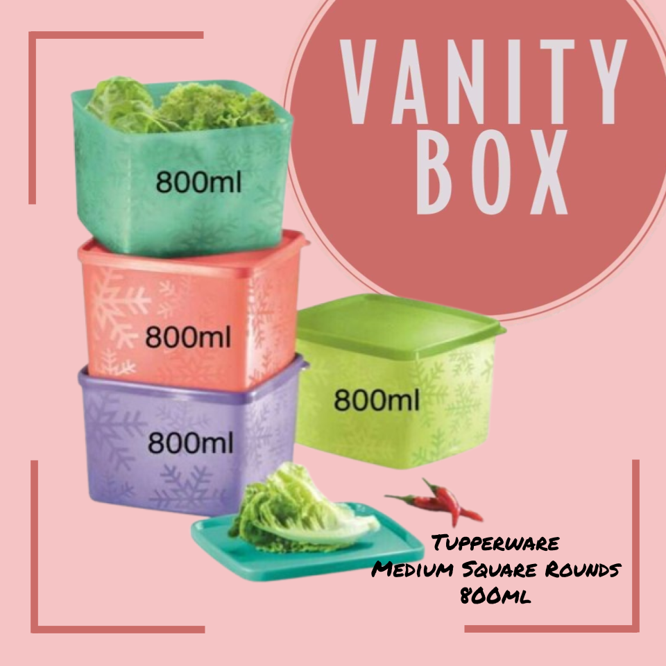 Tupperware Medium Square Rounds 800ml