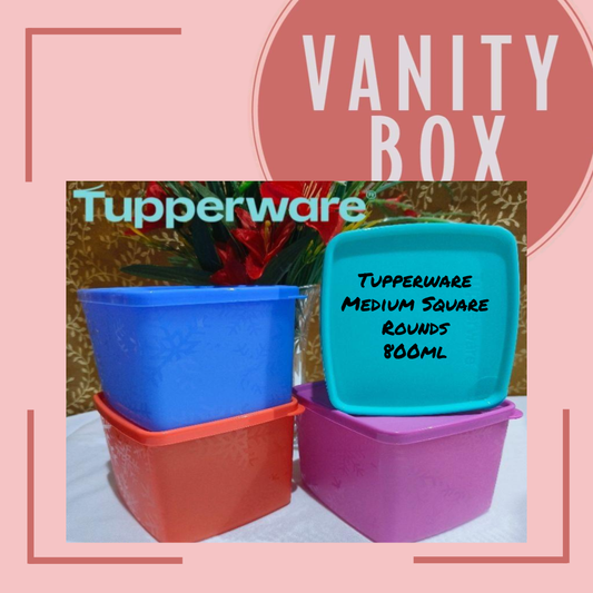 Tupperware Medium Square Rounds 800ml