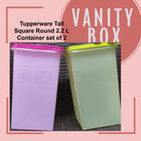 Tupperware Tall Square Round 2.2 L Container set of 2