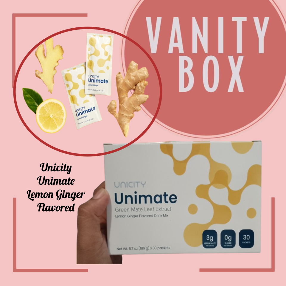 Unicity Unimate Lemon Flavored/Lemon Ginger Flavored Green Mate Leaf Extract Powdered Drink