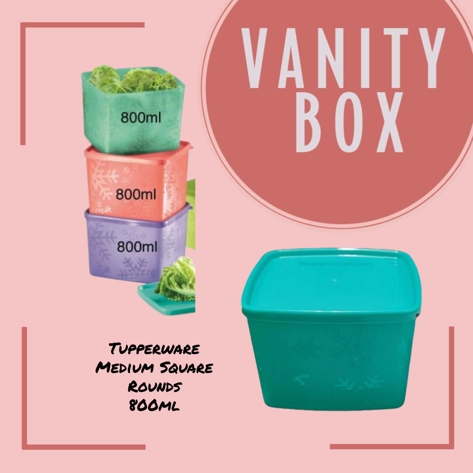 Tupperware Medium Square Rounds 800ml