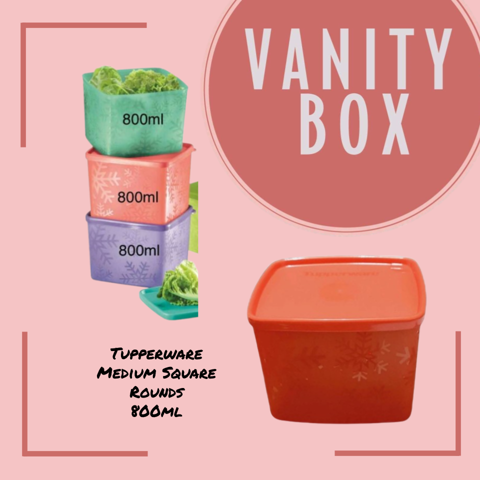 Tupperware Medium Square Rounds 800ml