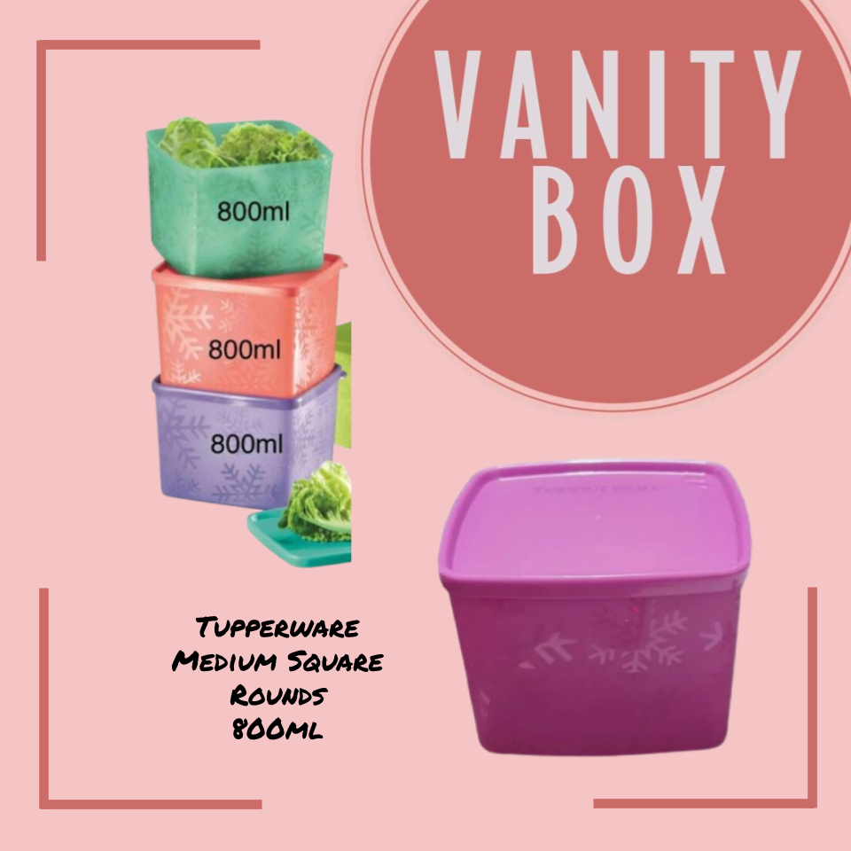 Tupperware Medium Square Rounds 800ml