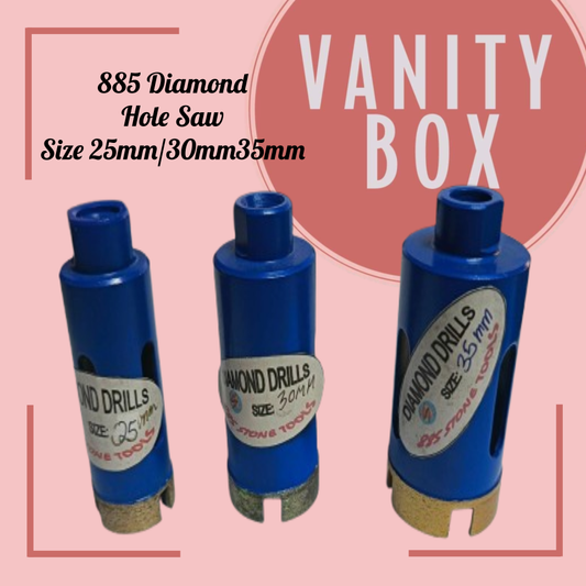 885 Diamond Hole Saw - Size 25mm/30mm/ 35mm - for Stone, Ceramic, Tile & Glass Drilling