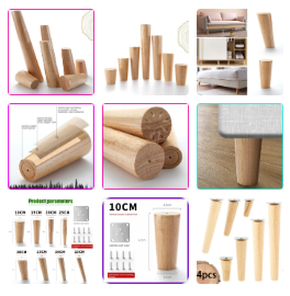 Tanguile Furniture Leg Set — 2 × 2in Solid, Set of 4