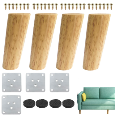 Tanguile Furniture Leg Set — 2 × 2in Solid, Set of 4