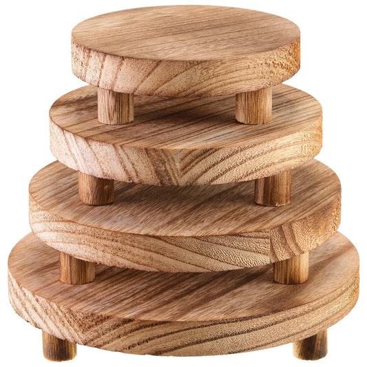 Wooden Plant Pot Riser — Round Base, 3/4in