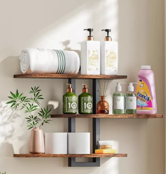 3 Layered DIY Storage Rack Home Decoration Wooden Wall Mounted Living Room, Bedromm Organizer Shelf