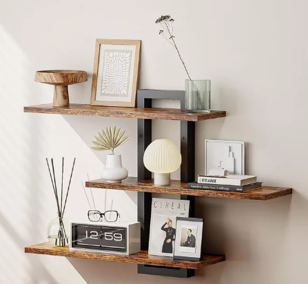 3 Layered DIY Storage Rack Home Decoration Wooden Wall Mounted Living Room, Bedromm Organizer Shelf