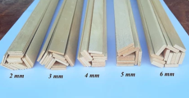 5 mm Wooden Slat DIY Art Craft Modeling Wood 8 to 24 Inch 5 mm