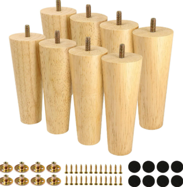 Tanguile Furniture Leg Set — 2 × 2in Solid, Set of 4